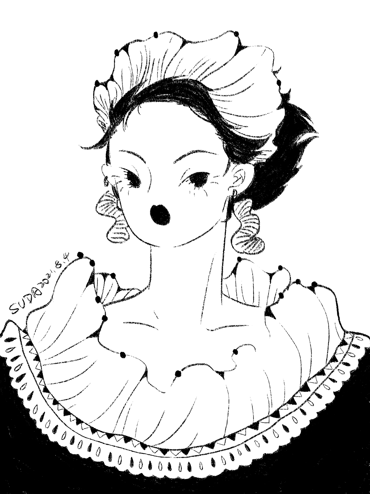 黑白时尚人物速写练习