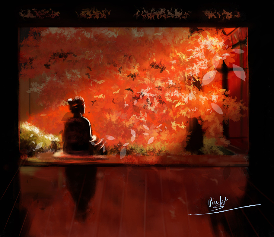 插画花魁场景（图ZMjQyOTEyMDgw） - 创作习作 - 站酷设计师九黎酱原创素材 - 站酷ZCOOL
