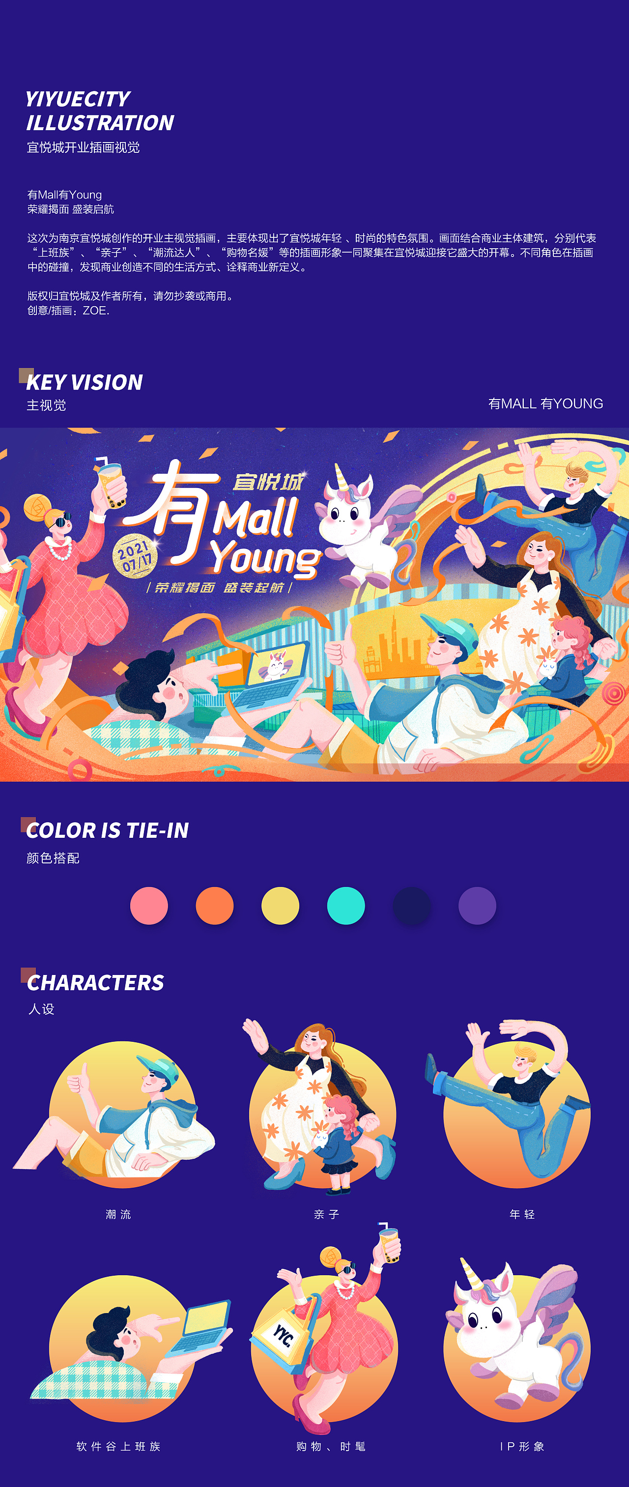 开业插画kv | 有mall有young