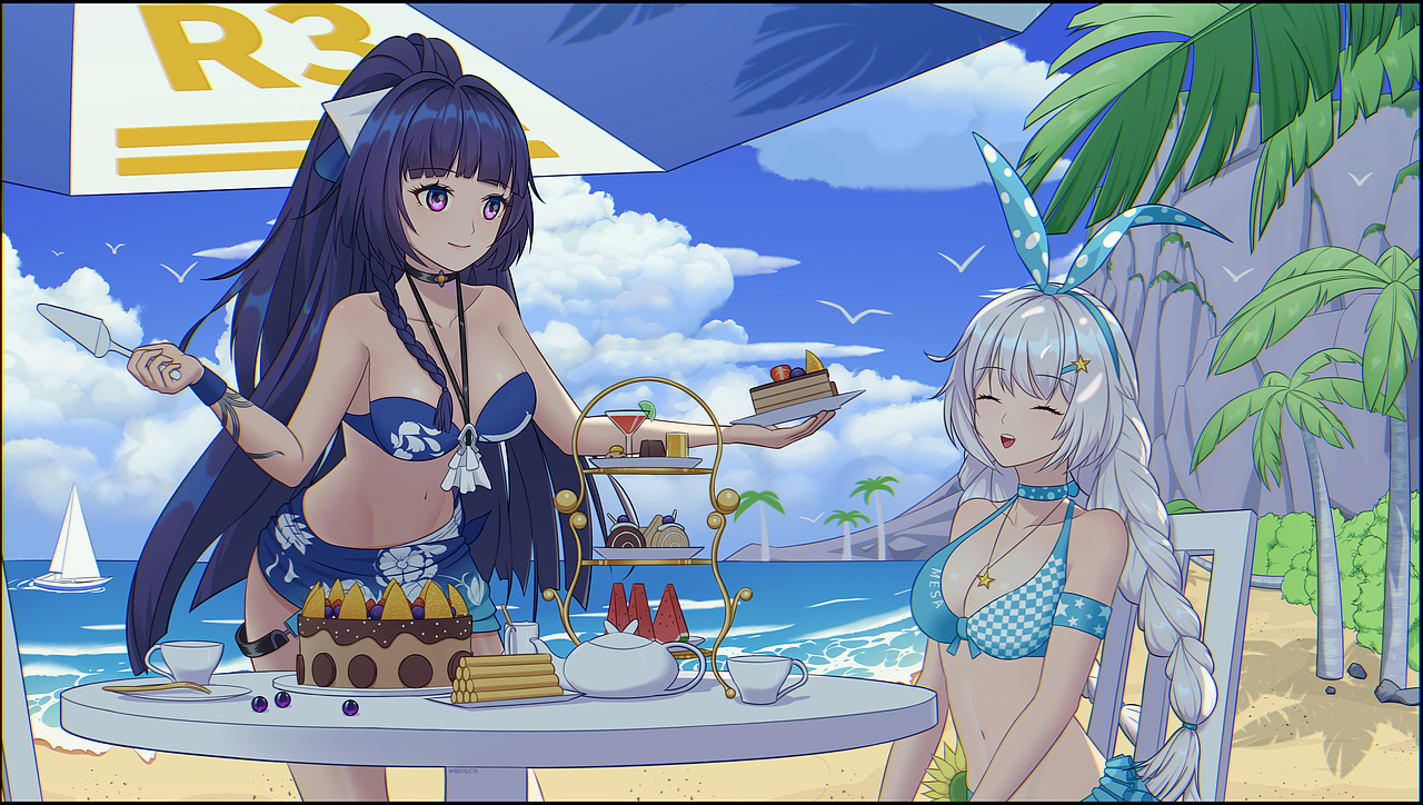 海滩风光（图ZMjM0NzAzMzQw） - 创作习作 - 站酷设计师神秘的电灯泡原创素材 - 站酷ZCOOL