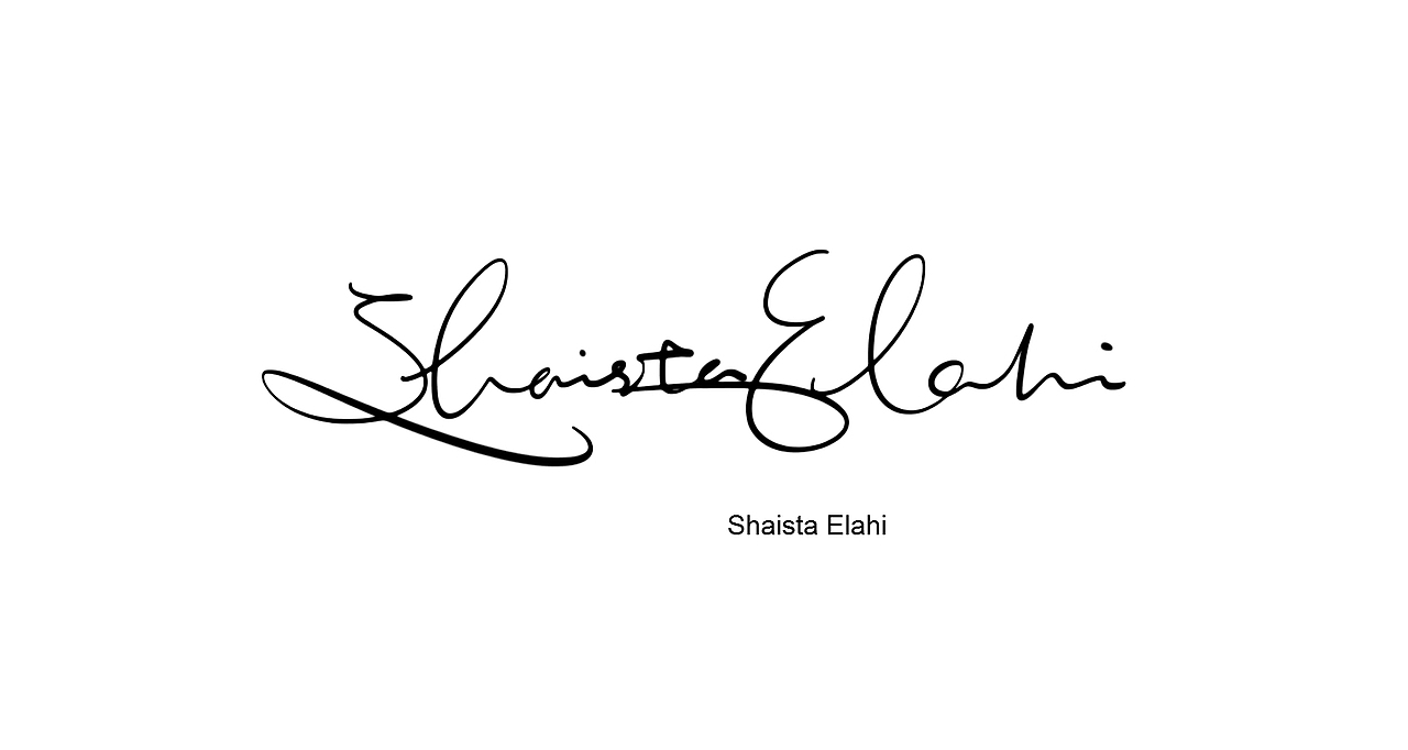 英文签名设计案例丨Shaista Elahi近百种签名设计方案