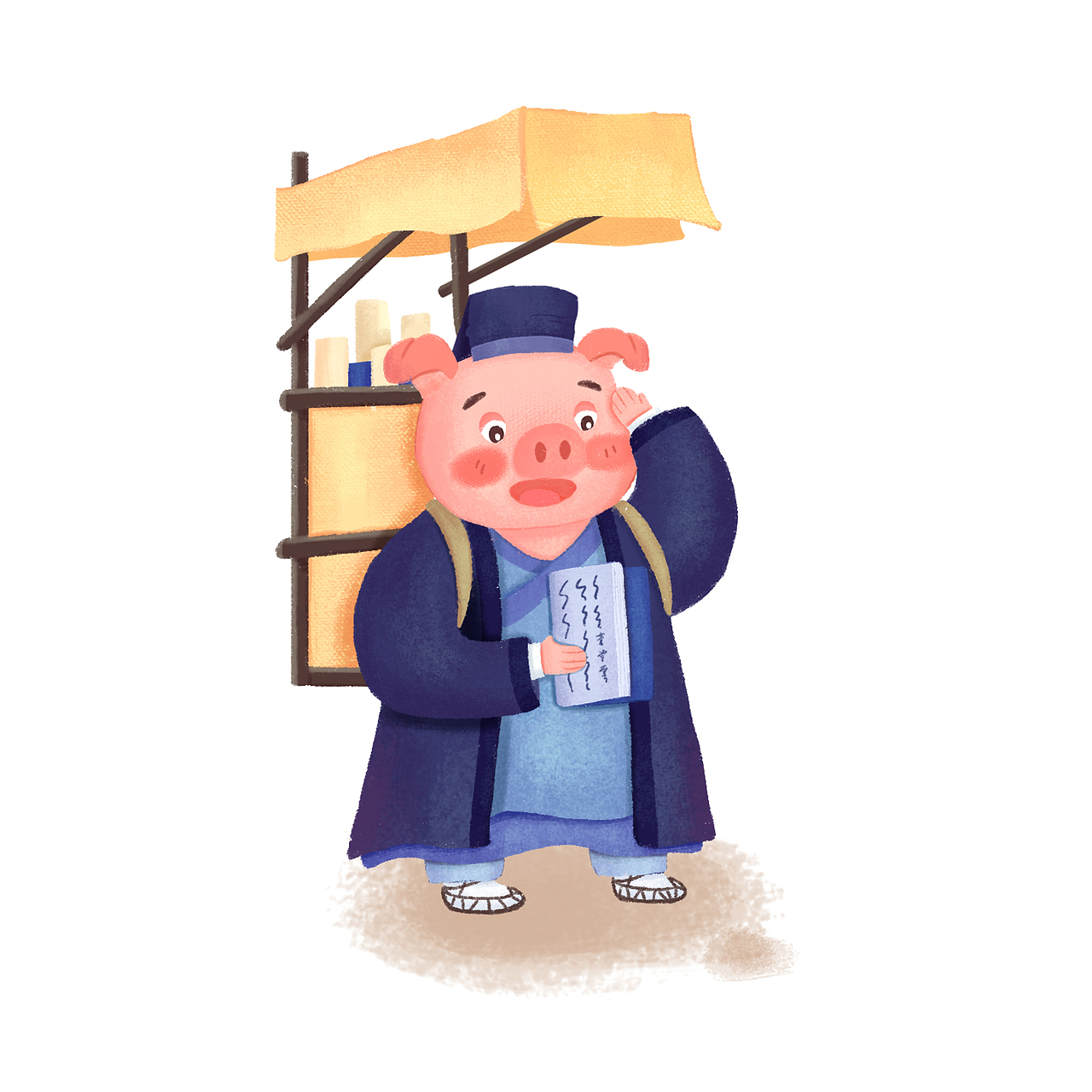 一只进京赶考,热爱知识的猪猪