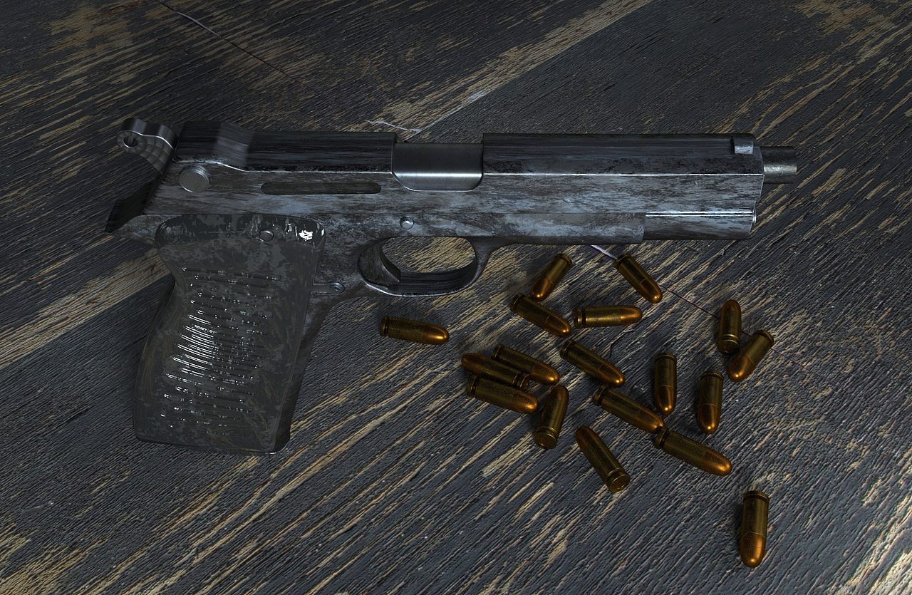 手枪建模 渲染 C4D