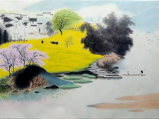 【售】《徽州记游图》（个人主页-ZNjgyOTAxMTI=） - 绘画 - 站酷设计师江周原创精品原创素材 - 站酷ZCOOL