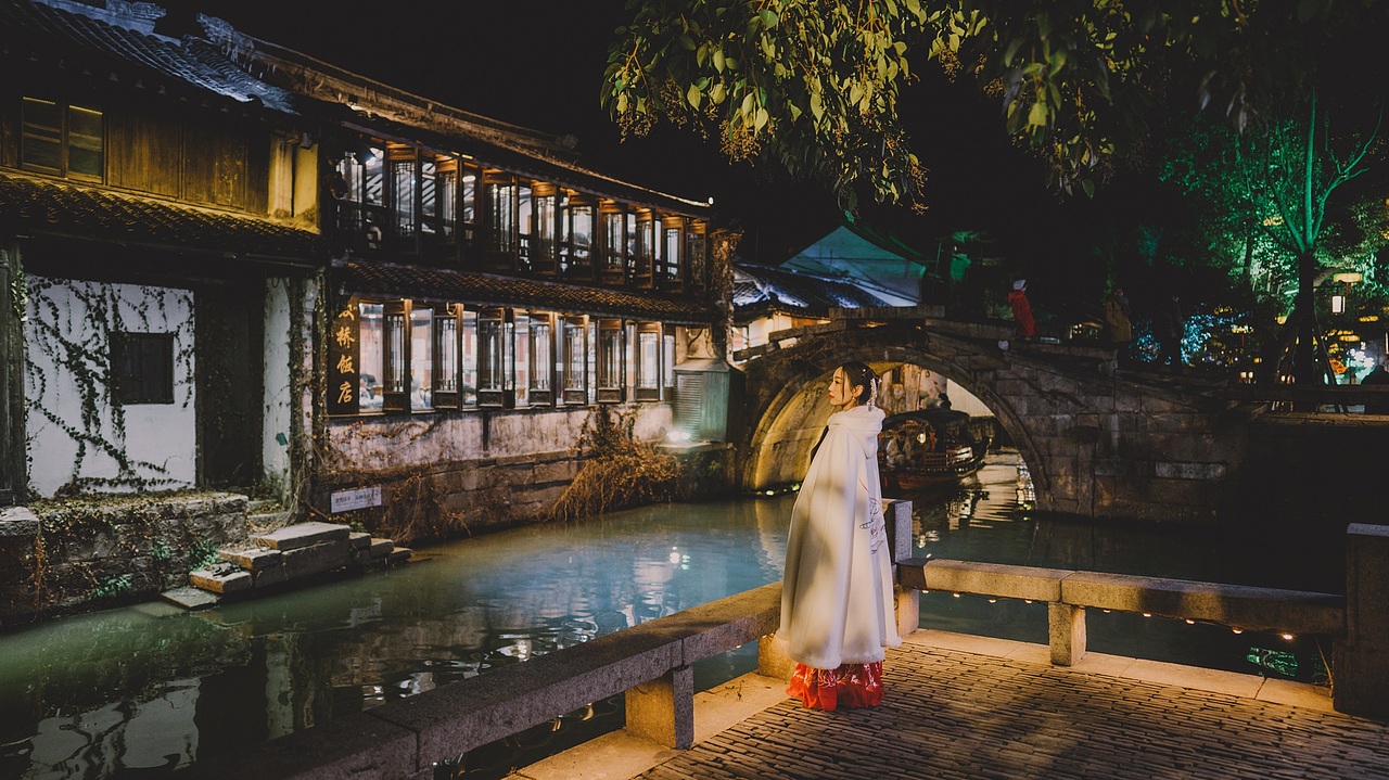 2021周庄古镇夜景