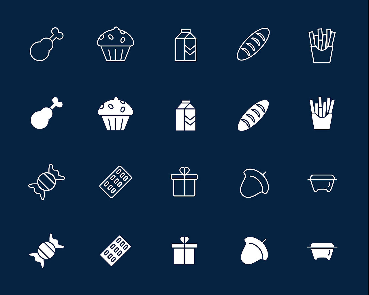 原创-食物 线性及扁平（图ZNTExNzU3NDg=） - 图标 - 站酷设计师邹子木原创素材 - 站酷ZCOOL