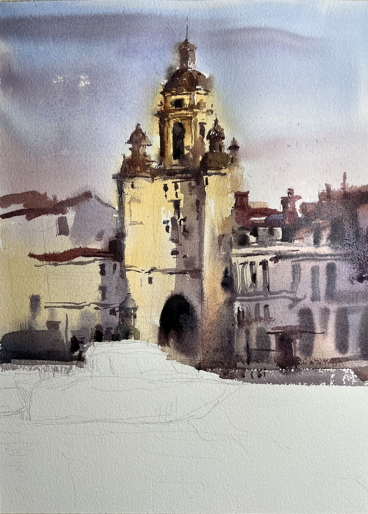 水彩风景教程,港口