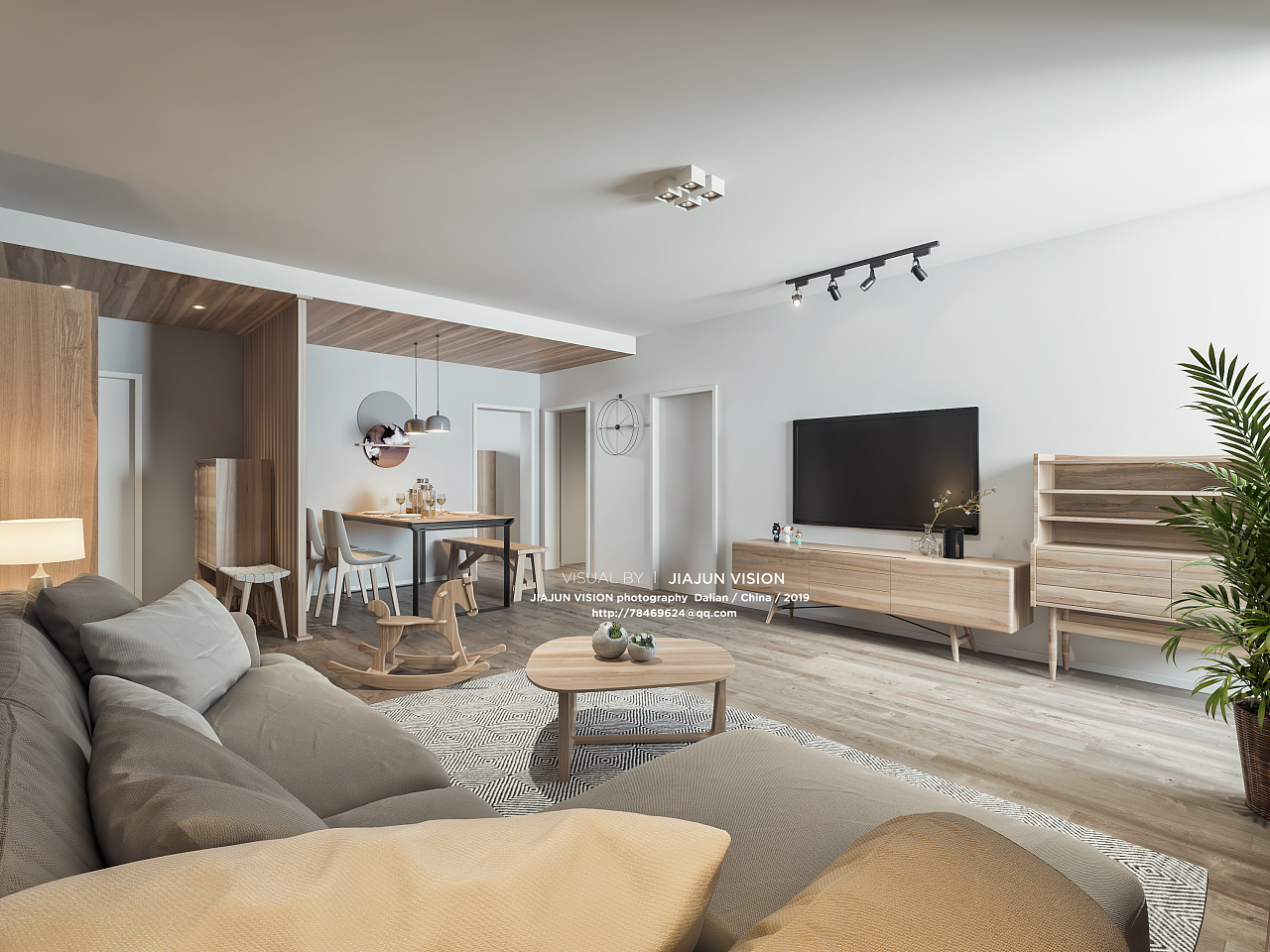 北欧日式原木风格住宅设计|空间|室内设计|深圳前意识设计 - 原创作品 - 站酷 (ZCOOL)