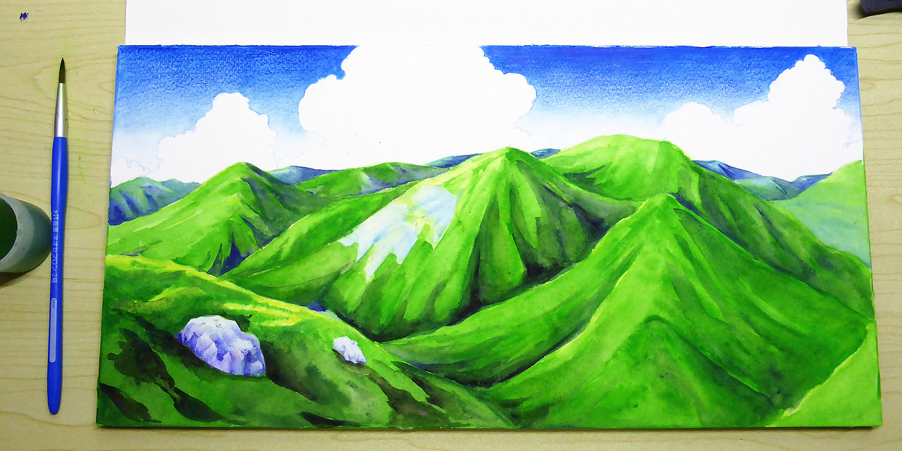 【水溶色铅笔——山脉】