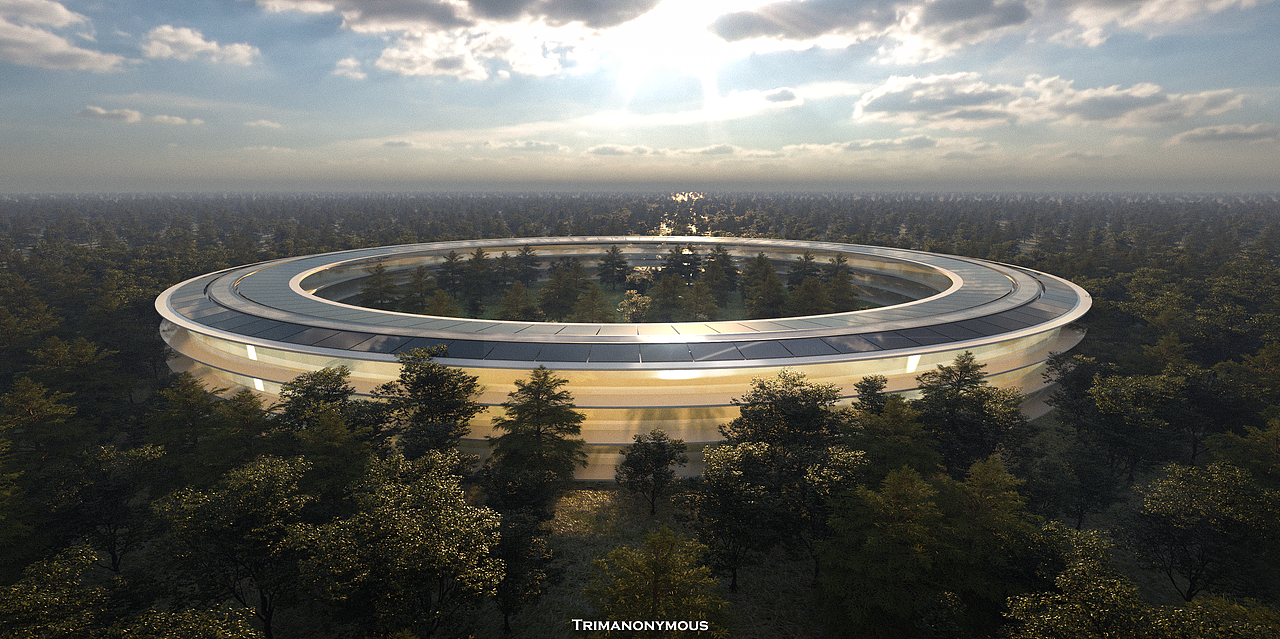 apple park苹果总部建模渲染练习|空间|建筑设计|panicccc_原创作品
