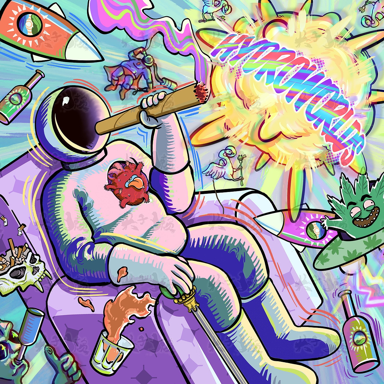 美式吵闹主题插画（图ZMjgxNTk4MDgw） - 商业插画 - 站酷设计师犬子獭原创素材 - 站酷ZCOOL