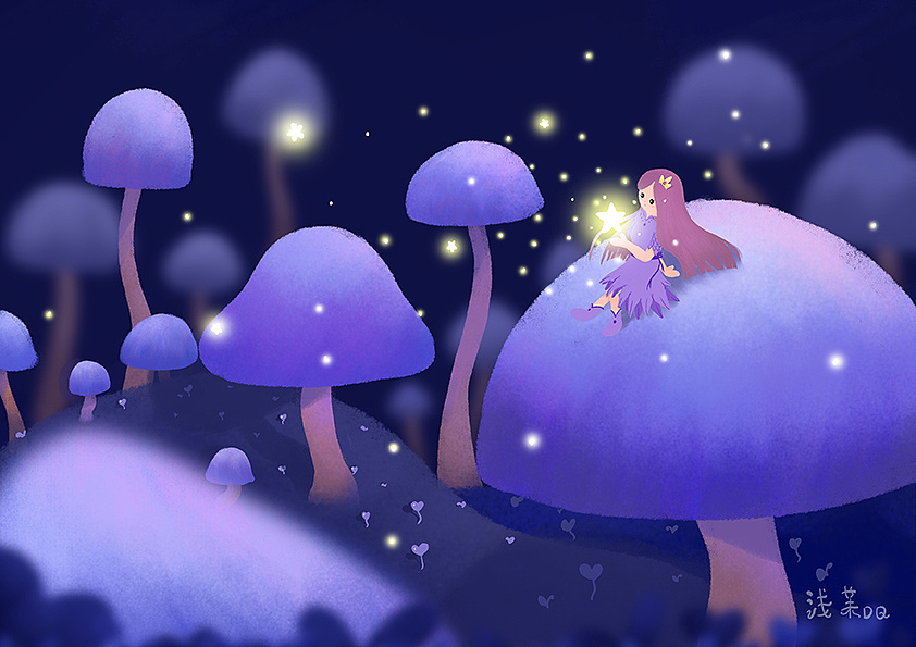 蘑菇女孩|插画|创作习作|浅茉dq - 原创作品 - 站酷 (zcool)
