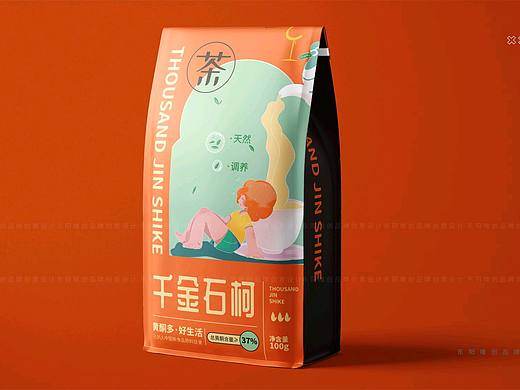 包装设计|茶叶包装设计|扁平风插画包装袋