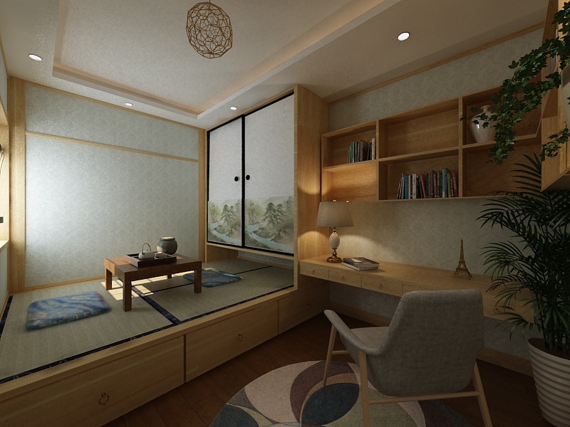 3D效果图 - 榻榻米卧室