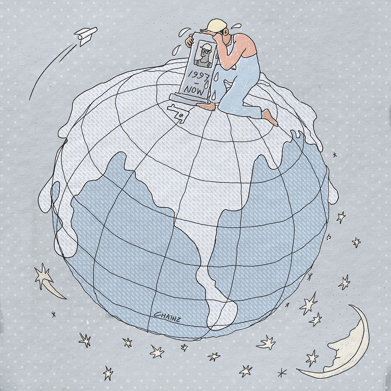 Hiding Here With Earth, All Alone With My Tears（图ZMjUzMTE0OTg4） - 艺术插画 - 站酷设计师Chainzpt1原创素材 - 站酷ZCOOL