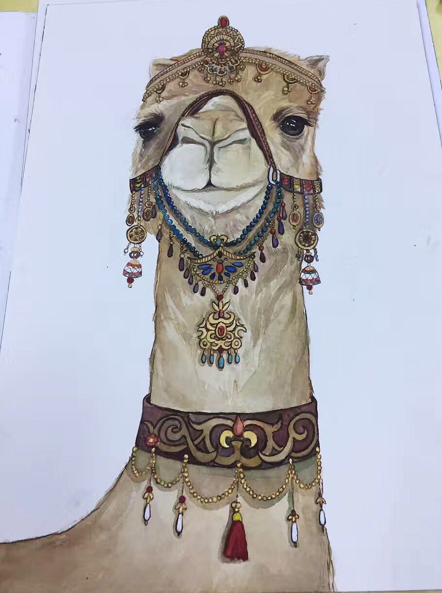 阿拉伯风情骆驼嘻嘻～（图ZNzA5MDkyMzY=） - 商业插画 - 站酷设计师李林芯原创素材 - 站酷ZCOOL