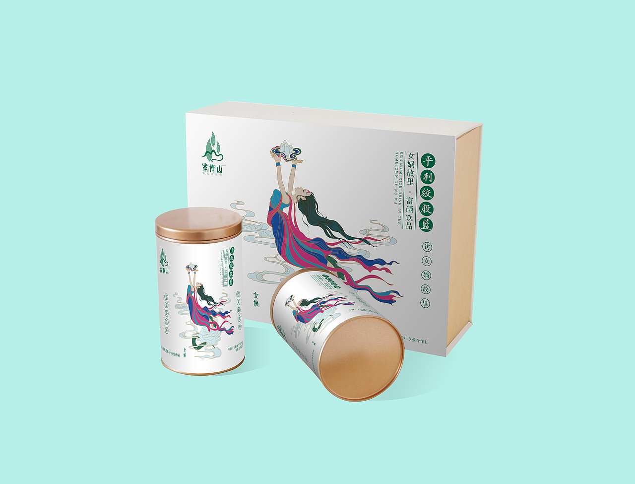平利绞股蓝包装 - 手绘女娲造型