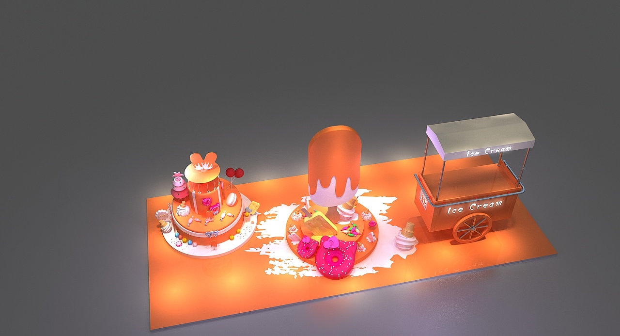 冰淇淋美陈效果图设计
