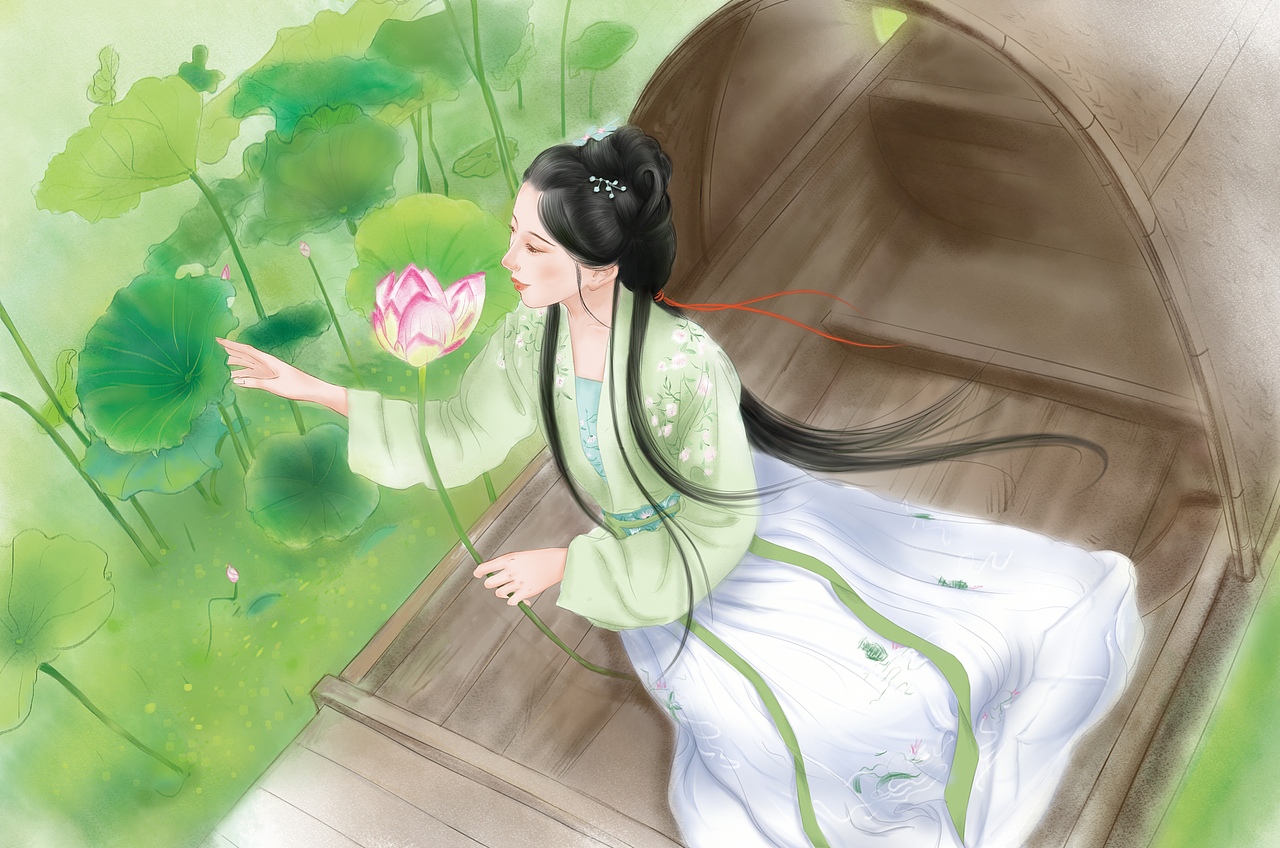 荷（图ZMTg5MjMxNTE2） - 艺术插画 - 站酷设计师不及梦原创素材 - 站酷ZCOOL