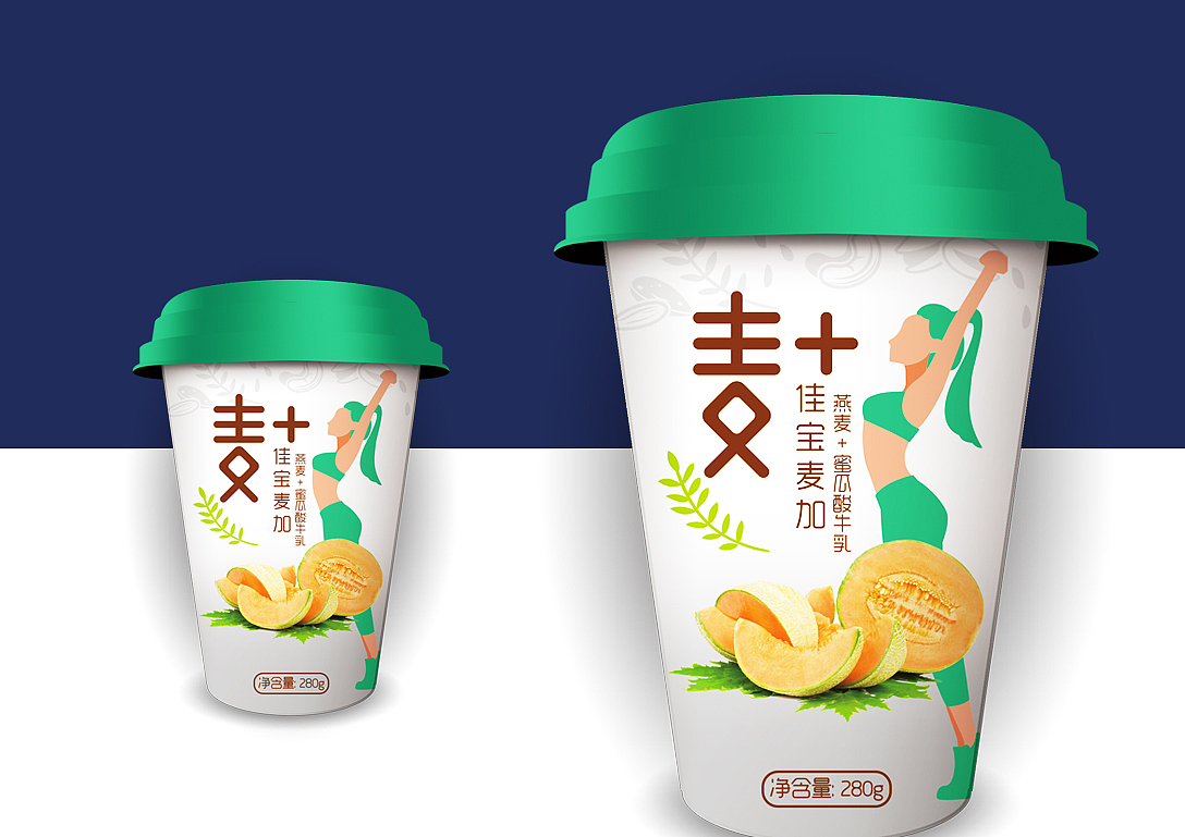 佳宝乳业麦 酸奶包装设计