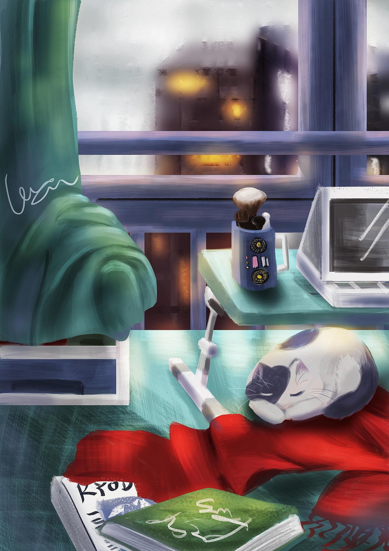 飘窗|插画|创作习作|ulkaloo_原创作品-站酷zcool