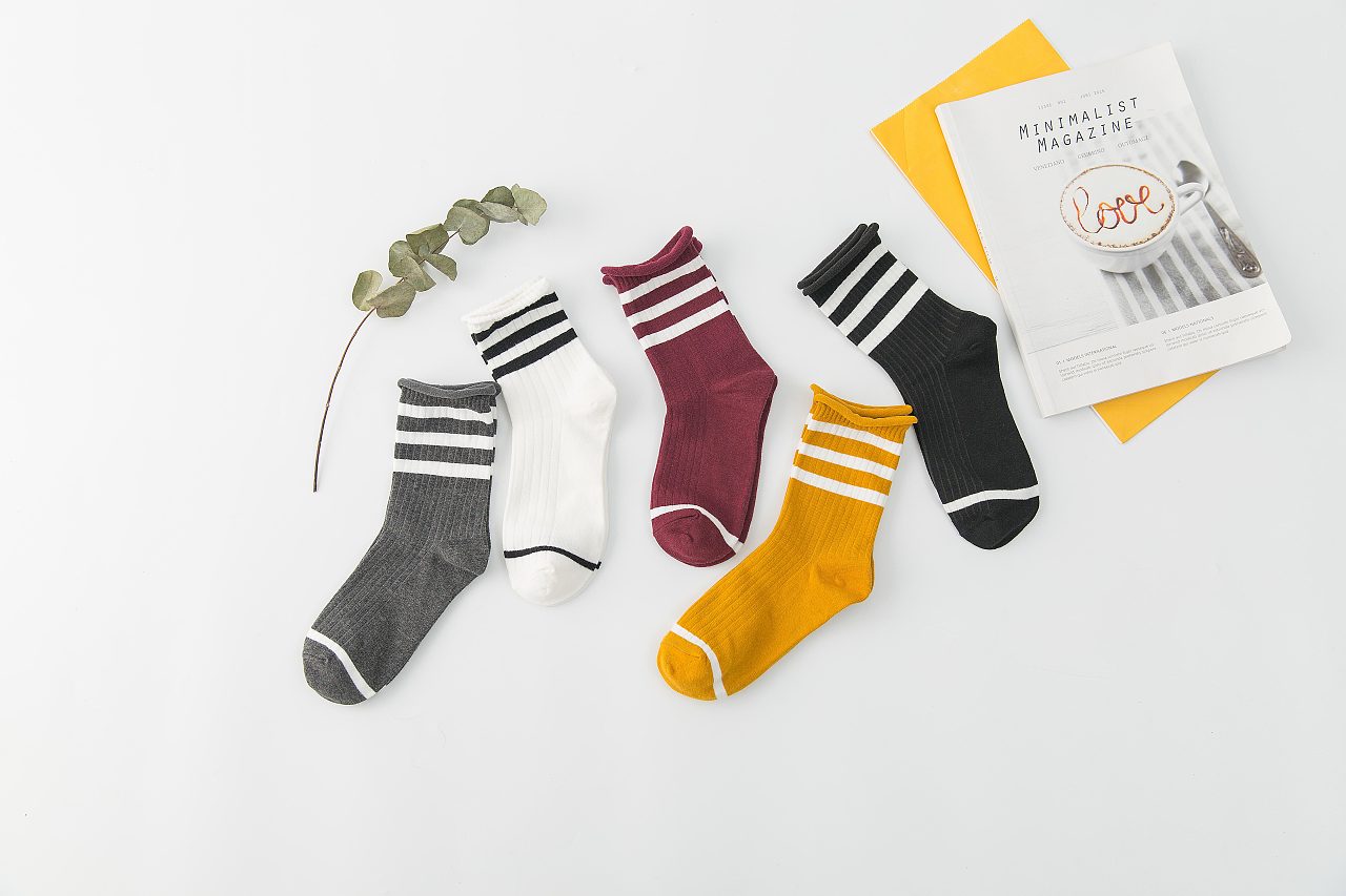 白底超美小清新袜子静物拍摄