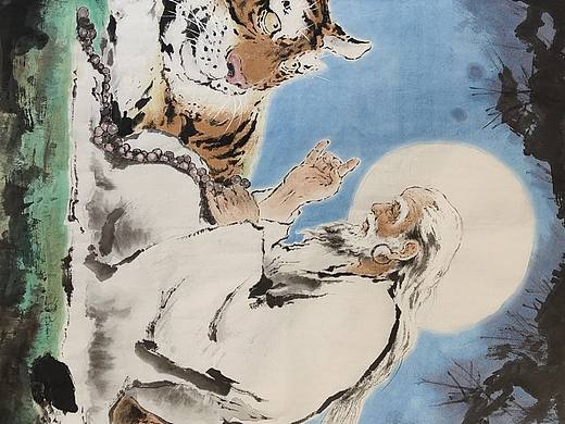 国画人物佛光普照