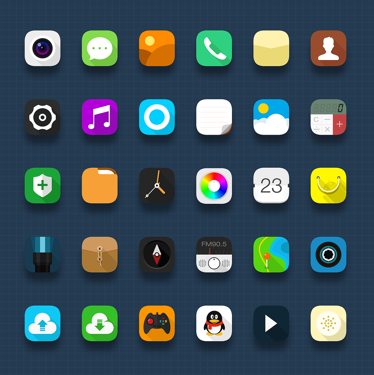 用ai做了几枚扁平化的图标