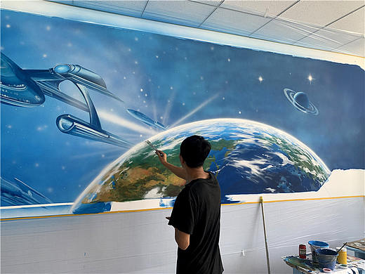 科学教室3D背景墙