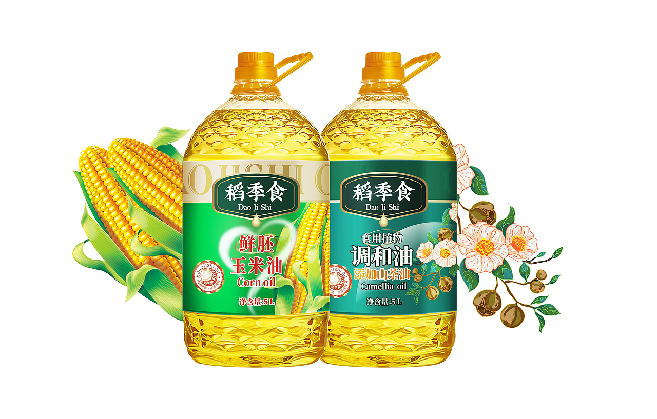 稻季食×晨邦创意 食用油系列（已商用）（图ZMjM4MTc2NTQ4） - 包装 - 站酷设计师晨邦创意原创素材 - 站酷ZCOOL