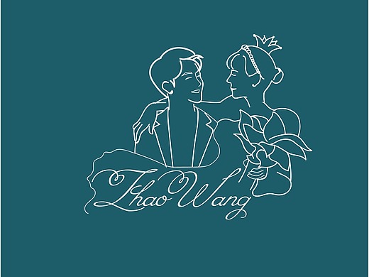 婚礼 婚纱照线条logo