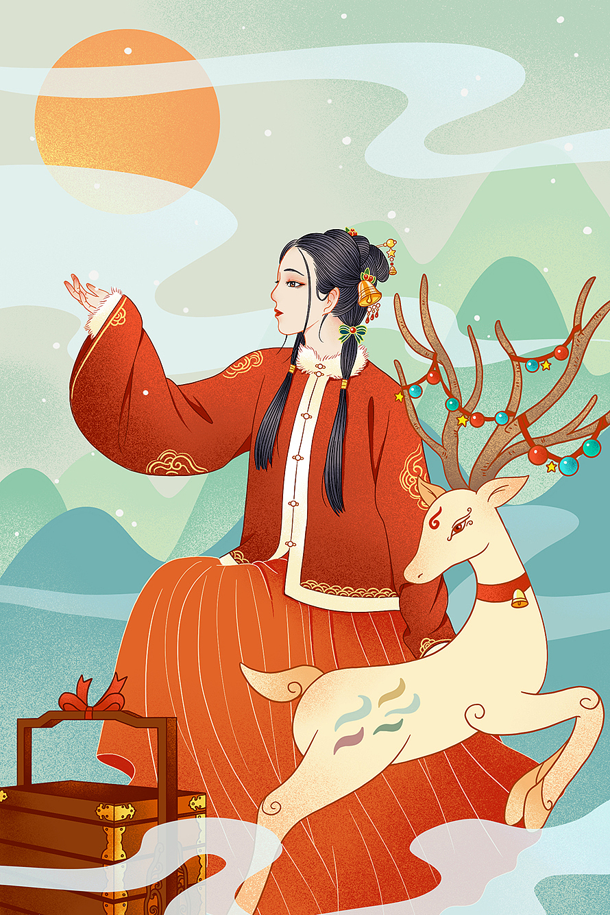 国潮古风商业插画