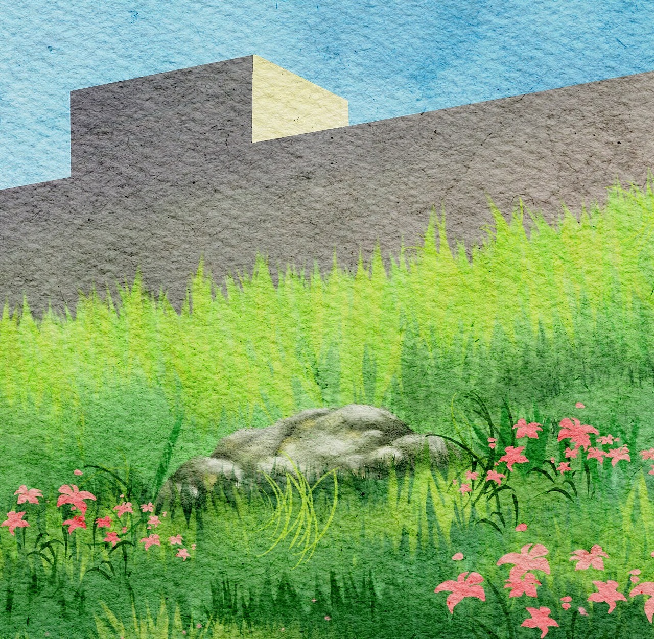 水彩风景《风》