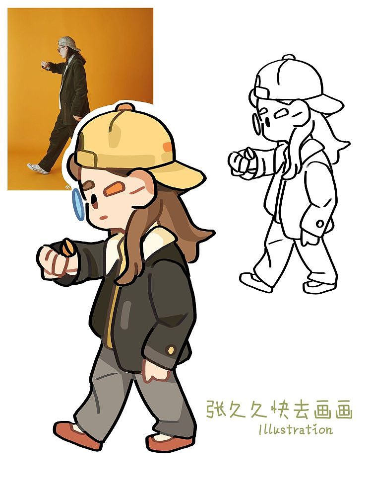 Q版人物速写（图ZMzE2MjI5NTEy） - 商业插画 - 站酷设计师张久久快去画画原创素材 - 站酷ZCOOL