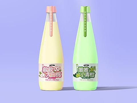 来伊份白桃青柑果酒系列包装