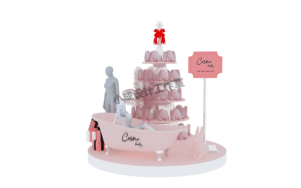 【美陈DP点】商场dp点兔子主题内衣美陈 圣诞节复活节