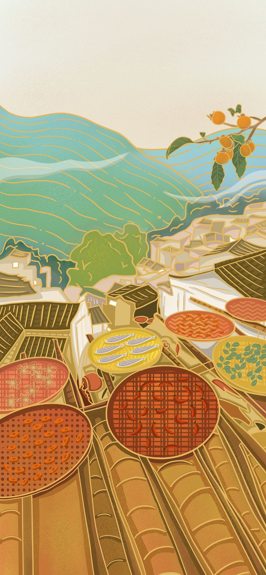 立秋节气原创商业插画海报（图ZMjY1ODU0MzI0） - 商业插画 - 站酷设计师到底是什么付原创素材 - 站酷ZCOOL