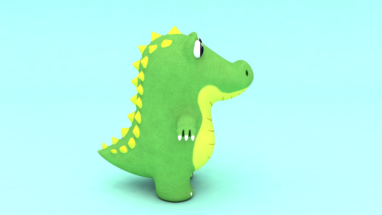 卡通小鳄鱼-c4d模型