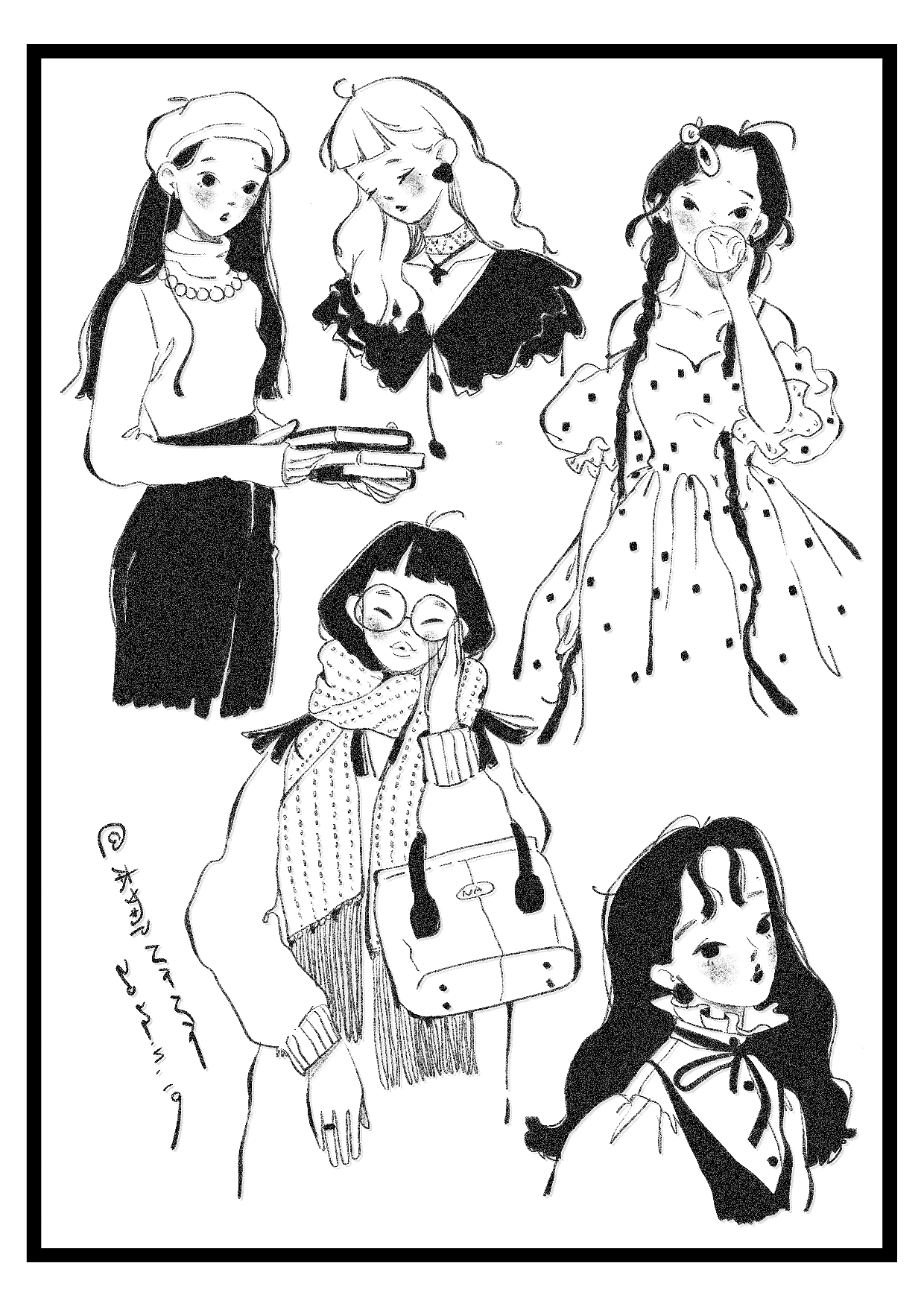 少女速写（合集）（图ZMzI3MTkwNTY4） - 创作习作 - 站酷设计师本娜NANA原创素材 - 站酷ZCOOL