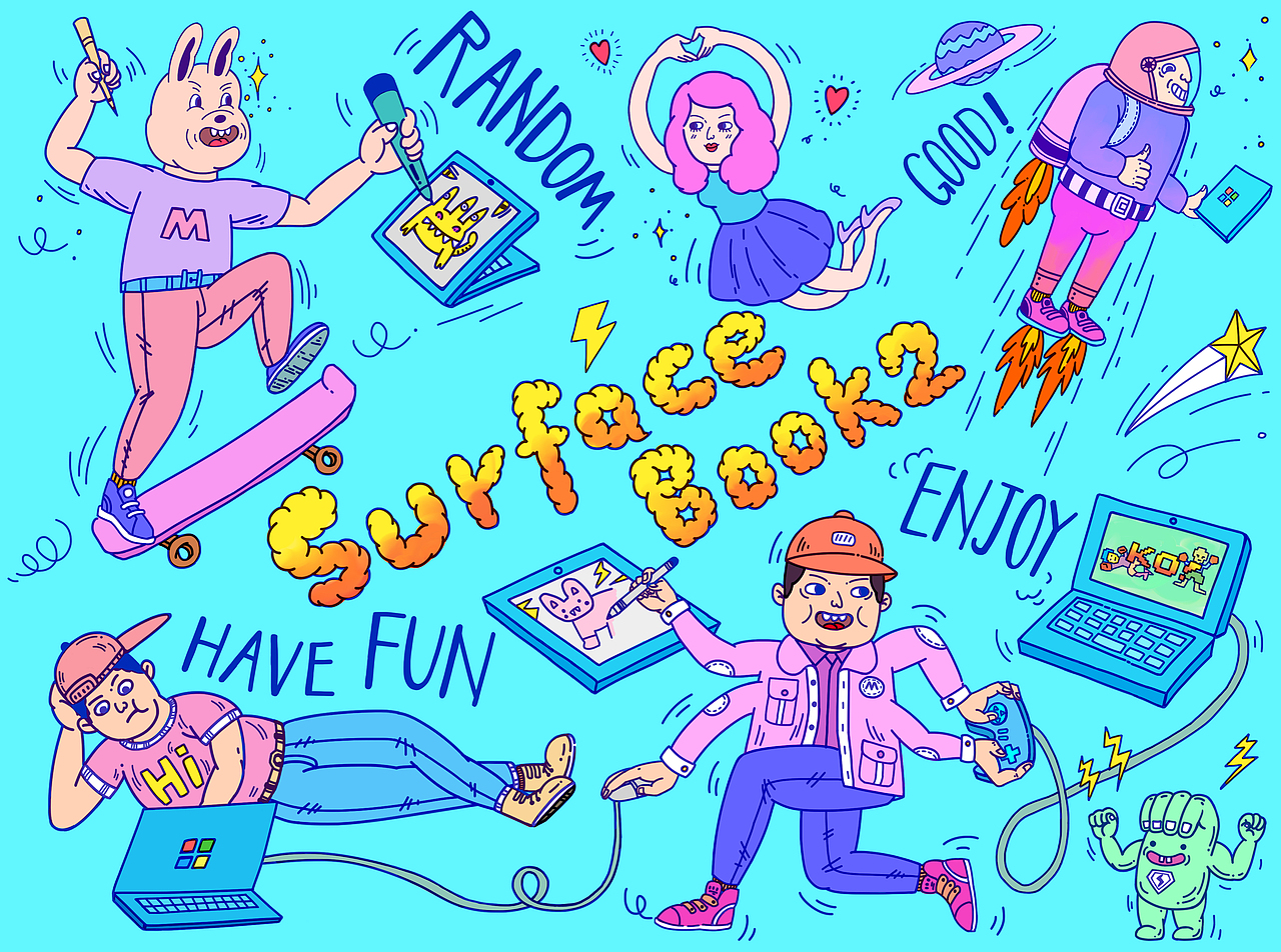 SURFACE BOOK2 创作撩妹两不误～（图ZMTAyMTc2Mjg0） - 图案 - 站酷设计师Fly_GAFA原创素材 - 站酷ZCOOL