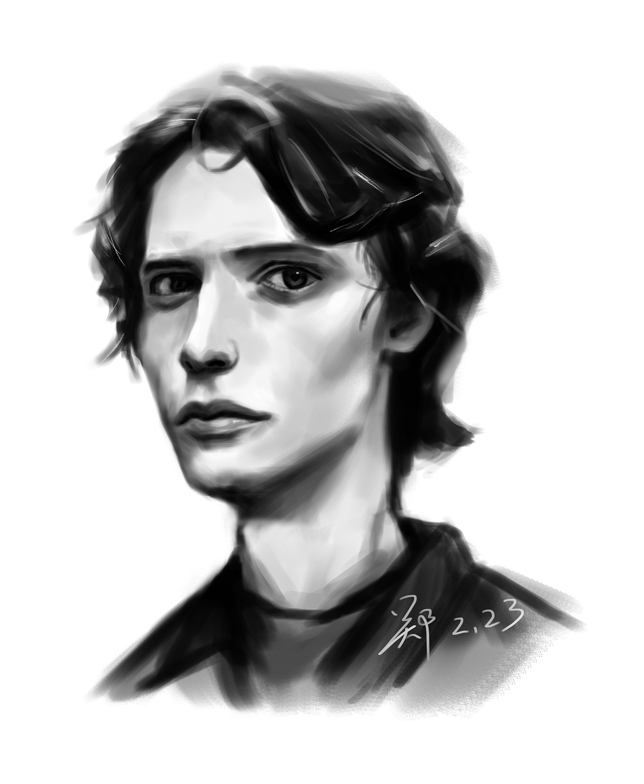 临摹黑白厚涂|纯艺术|绘画|你是不给华强面子 - 临摹作品 - 站酷