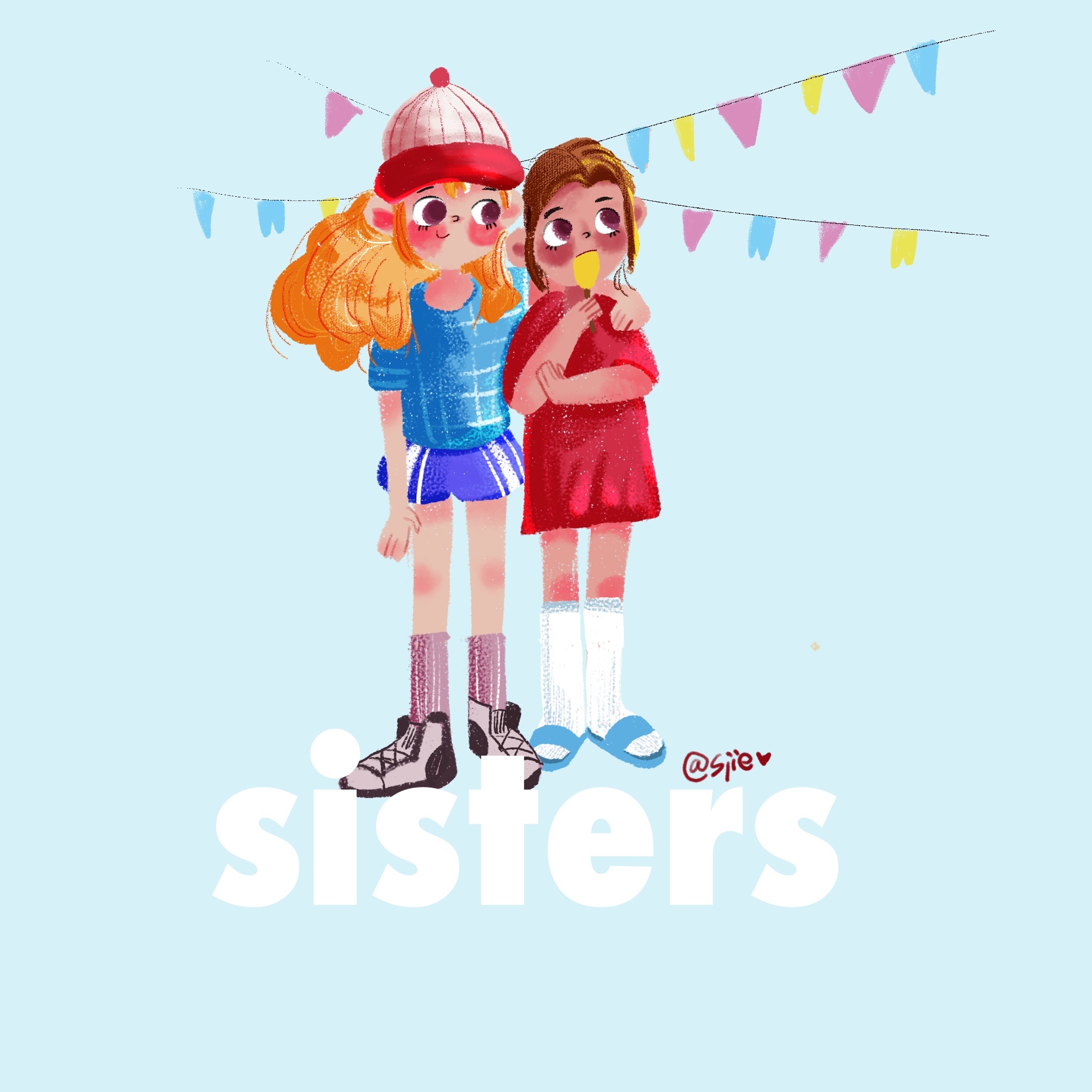 姐姐妹妹|插画|儿童插画|米奈Minet - 原创作品 - 站酷 (ZCOOL)