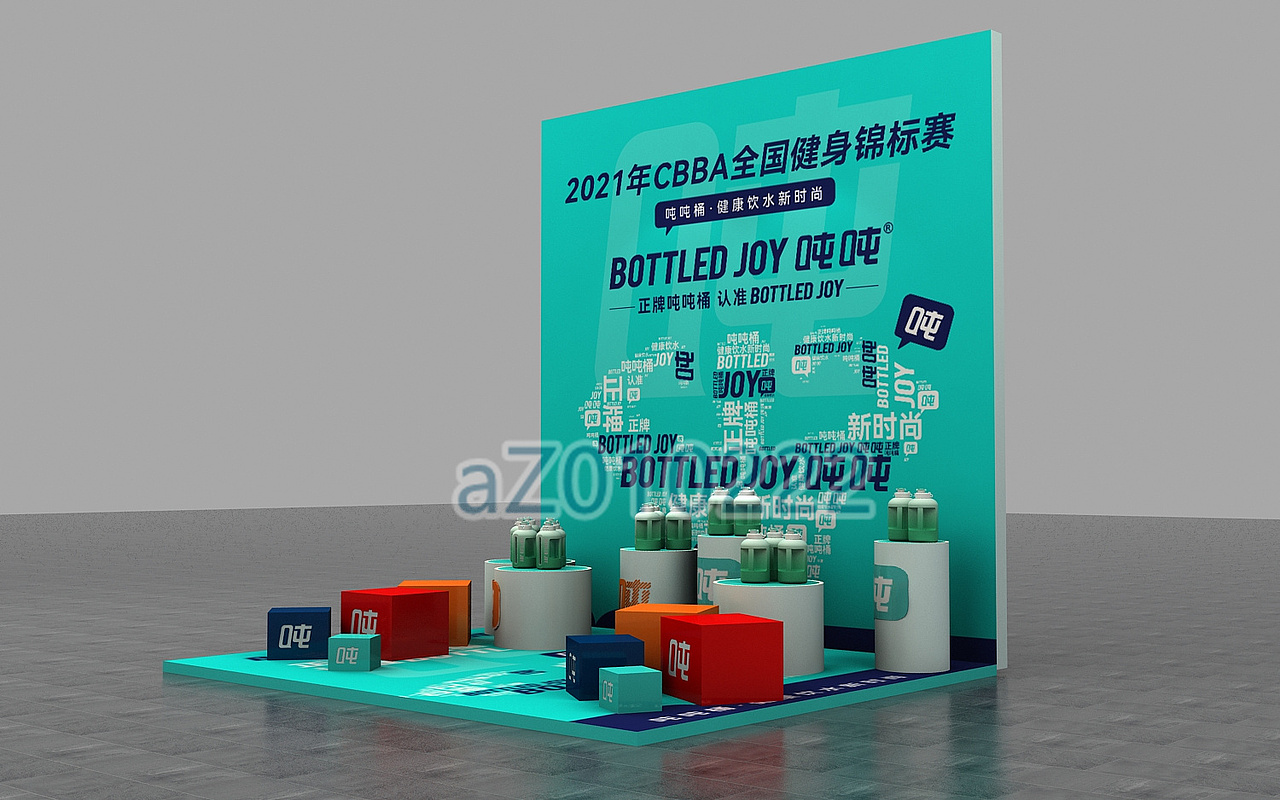 健身比赛美陈点位设计3D效果图