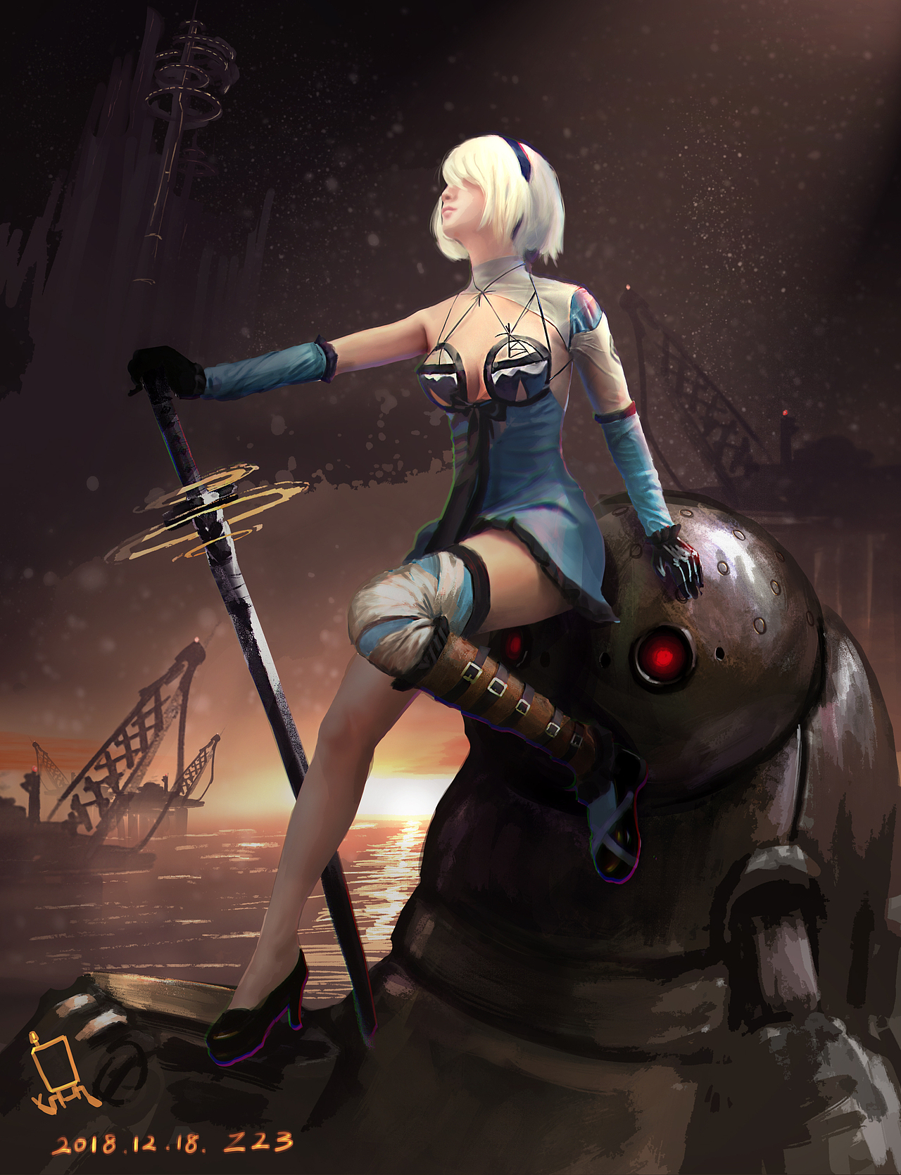 尼尔机械纪元 2B（图ZMTM5MDc1NTA0） - 创作习作 - 站酷设计师Hell_Cat_23原创素材 - 站酷ZCOOL