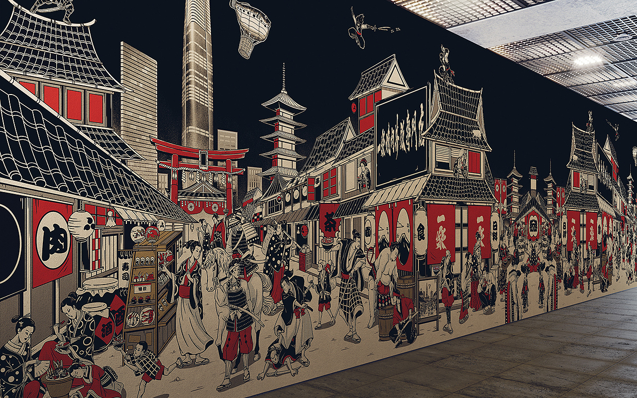 日式街景|插画|创作习作|冯百万 - 原创作品 - 站酷 (zcool)