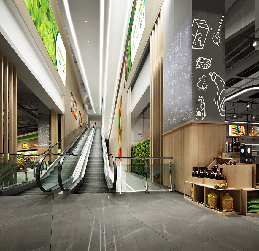 超市空间设计（图ZMjQzNDYwNjI4） - 建筑/空间 - 站酷设计师独立鱼2019原创素材 - 站酷ZCOOL