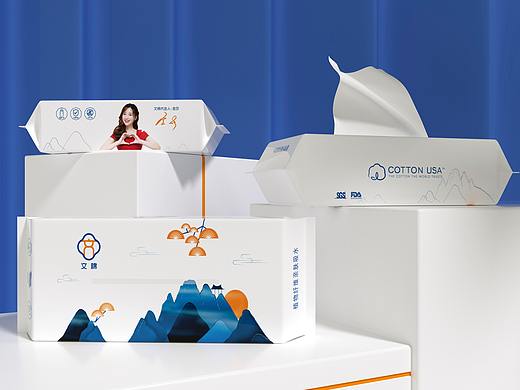 一次性浴巾抽纸湿纸巾洗脸巾包装、中式简约古韵高端