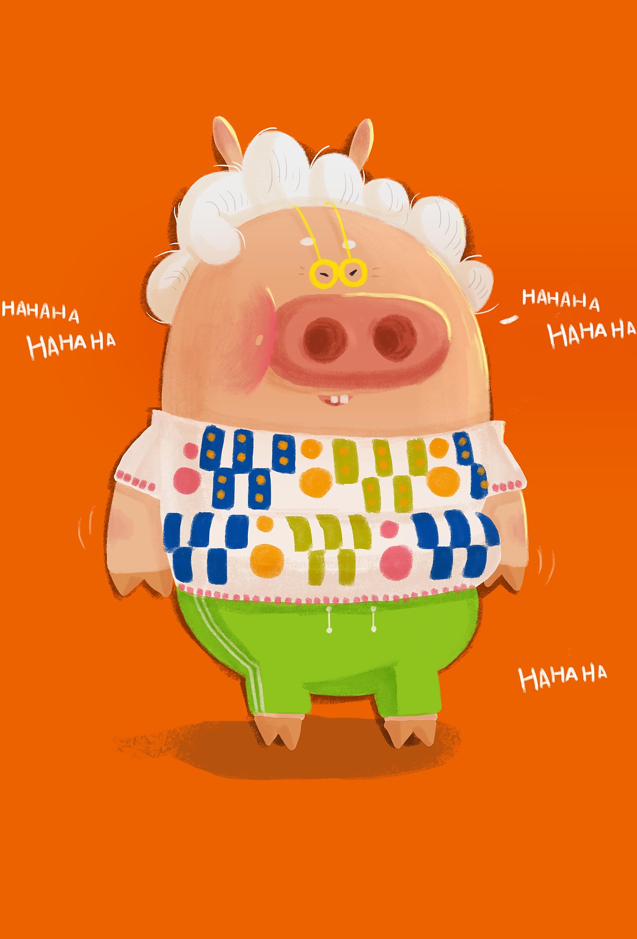 猪爷爷,喜欢韩剧,把自己打扮成韩国欧巴