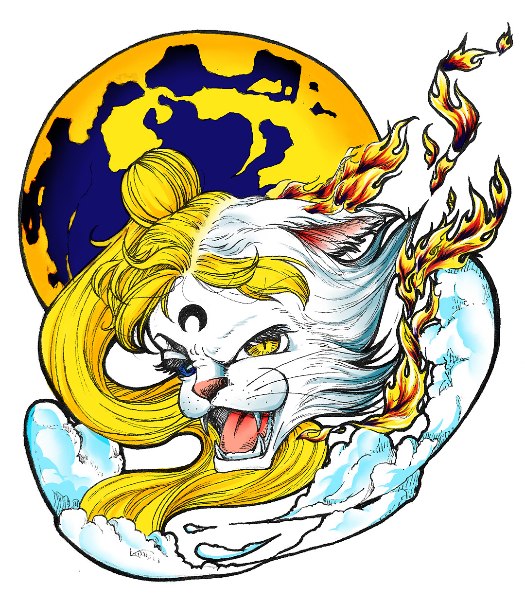 摸鱼小练笔|插画|插画习作|二口巾几点 - 原创作