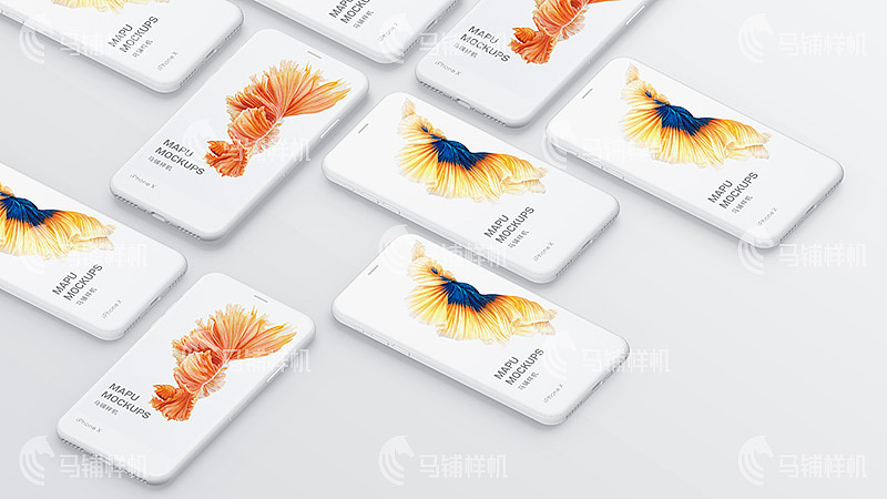 iphoneX白模 马铺样机效果贴图素材psd模版板设计vi